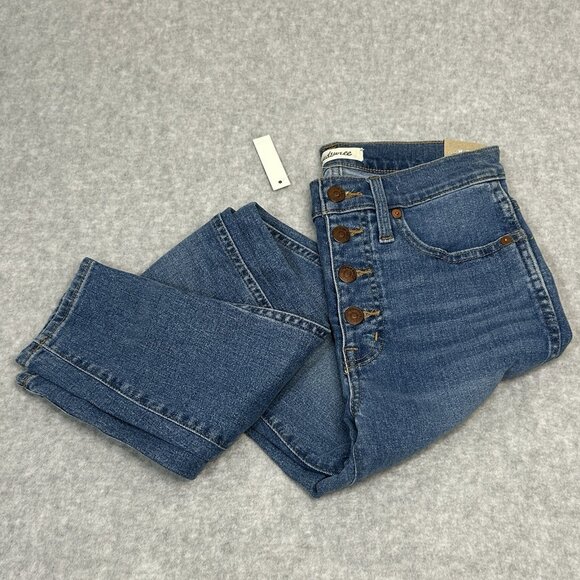 Madewell Size 25 10” High Rise Skinny Dewitt Wash Edition Button Front MA981 - Picture 2 of 13